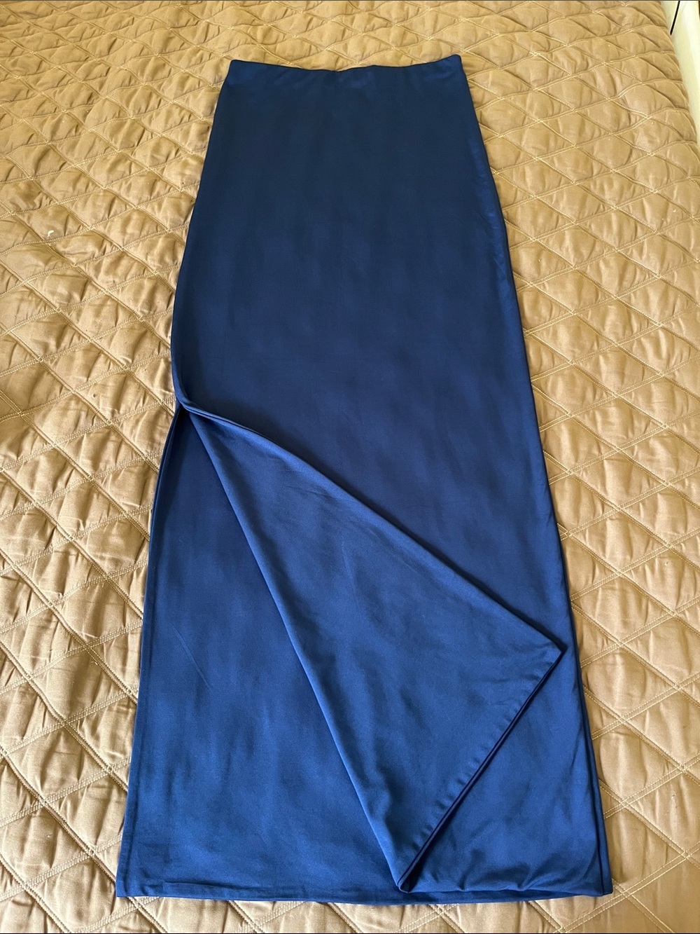 Blue Women's Maxi Skirt with Side Slit